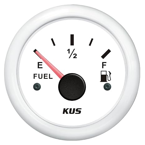 KUS CPFR-WW, 240-33 Ohm, Electric Fuel Level Gauge, 12V / 24V, 2" (52mm) with Backlight