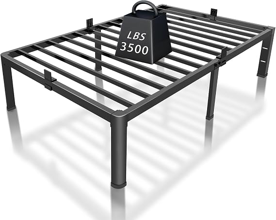 ROIL 12 Inch Metal Twin XL Bed Frame with Rounded Corner 4 Mattress Baffles
