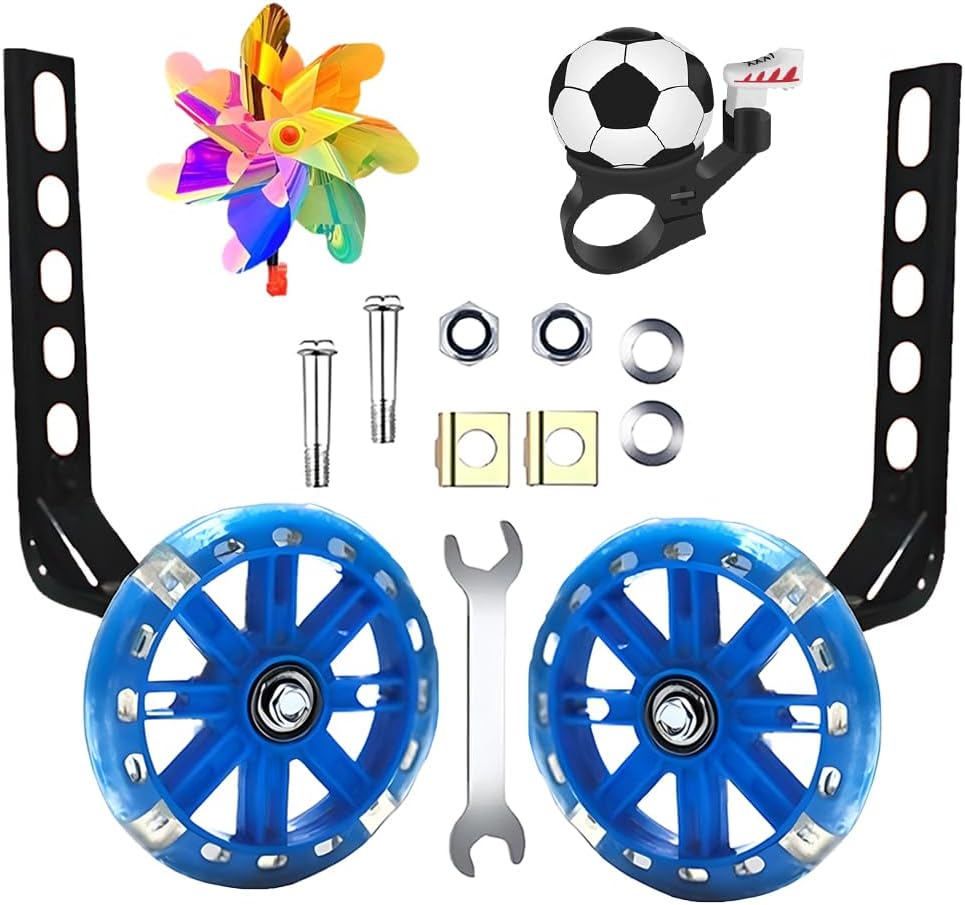 Adjustable Training Wheels for Bike Fits 1214161820 Inch Bikes Bicycle Training Wheels for Stabilizer Training, 1 Pair.blue