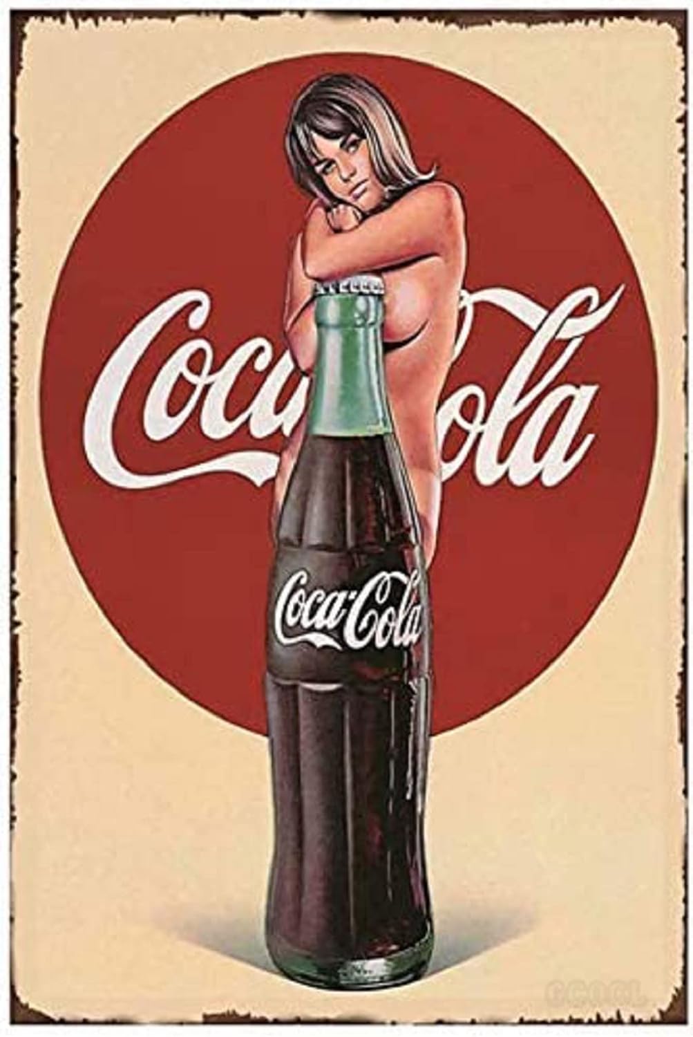 GCOCL Tin Logo Bar Sexy Girl Poster Retro Bar Cafe Restaurant Kitchen Man Cave Club Metal Decoration Gift Poster 8x12 Inches