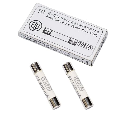 2 Pcs SIBA FF500mA 1000V Very Fast Acting Ceramic Fuse, Digital Multimeter Replacement Fuse 6.3 x 32mm 70 172 40, DMI