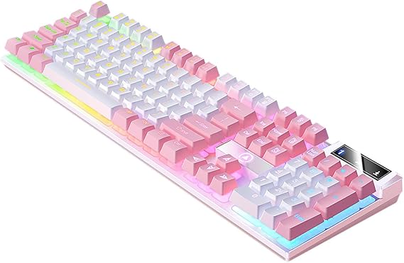 Floating Mechanical Keyboard Ergonomic Gaming Keyboard Wired | Backlight Keyboards for Computer Portable Light up Keyboards Desk Gaming Accessories Cool Stuff Gifts for Teenage Boys Men