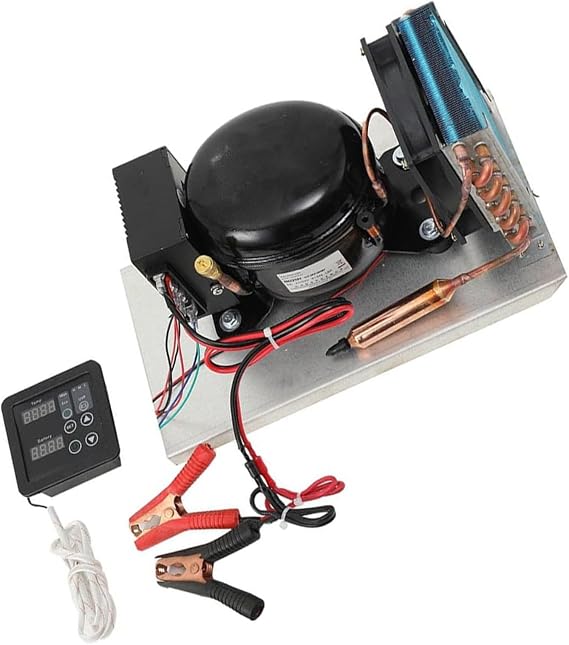 BD25HC DC 12-24V Refrigerator Air Compressor, With Solar Temperature Controller Low Back Pressure for bldc Unit, For Marine Automotive Camping Fridge Cooling