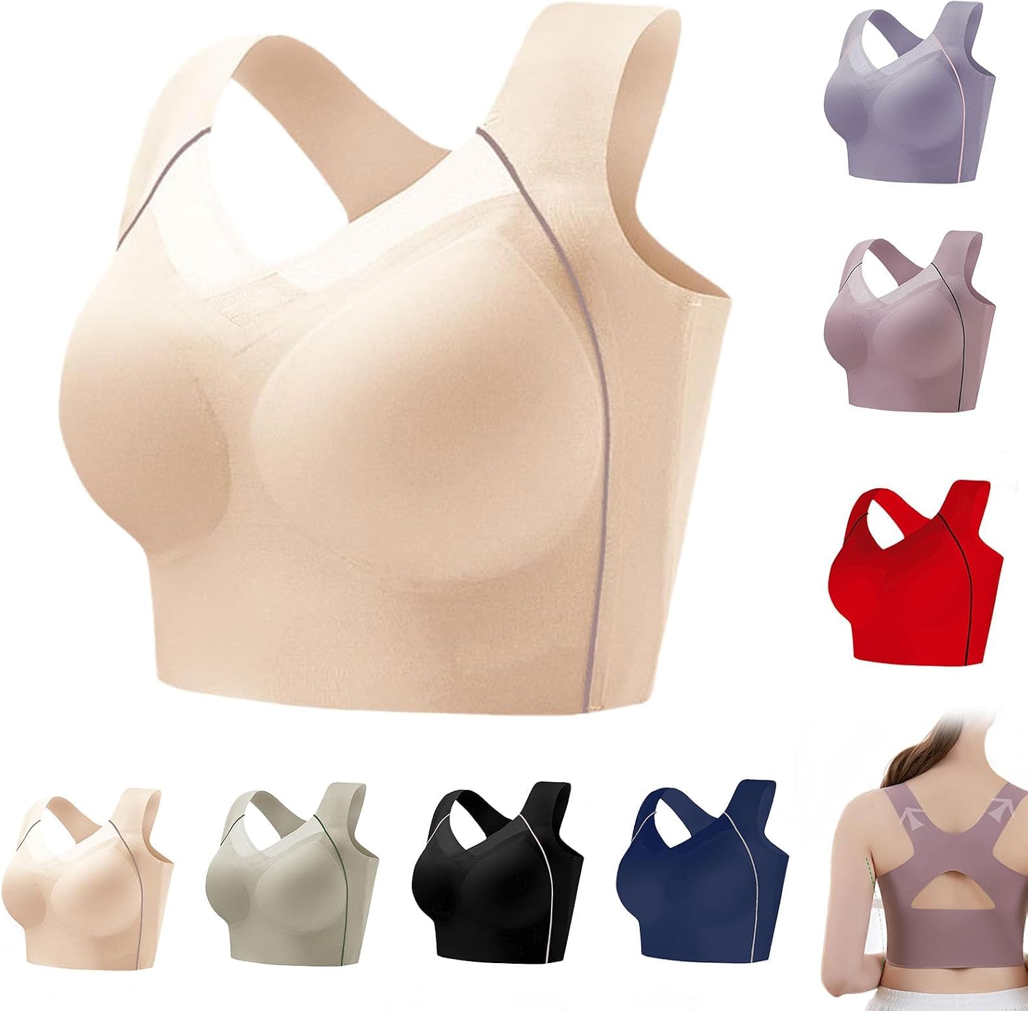 Bra Made by 70 Year Old Grandma, Posture Correction Bra, Bras for Older Women, Plus Size Full Cup Pads Bras