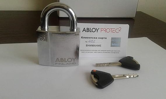 Abloy Protec2 PL 340/25 Steel Padlock/with 2 Keys and Keycode Card