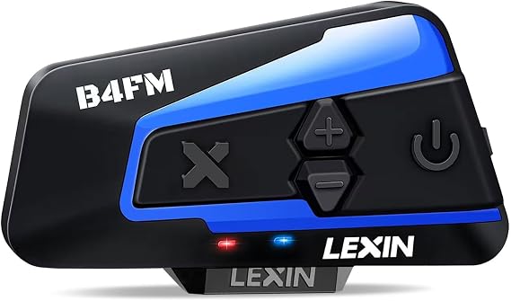 LEXIN B4FM Motorcycle Intercom Helmet Headset for up to 10 Motorcycles with Range of 2000 m DSP and CVC Noise Cancelling Motorcycle Helmet Communication System with Music Sharing Function