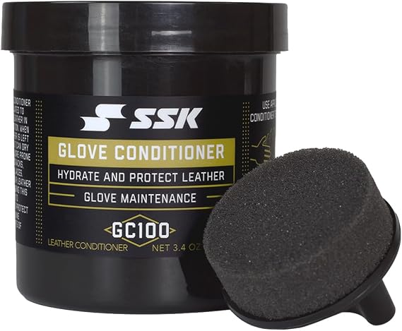 SSK Glove Conditioner with Applicator-Baseball & Softball Glove Maintenance-Hydrates & Protects Leather GC100