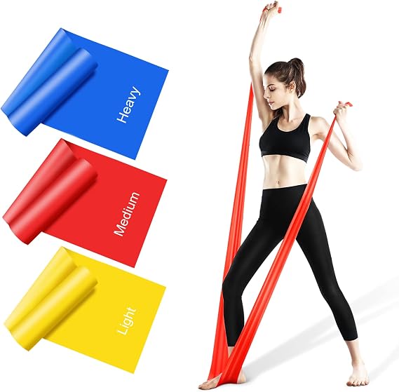 Resistance Bands Set, 1.5M/4.9ft Exercise Bands with 3 Resistance Levels