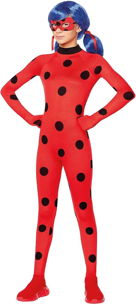 Spirit Halloween Miraculous Lady Bug Kids Jumpsuit Costume | Officially Licensed | Couple Costume | TV and Movie Costume