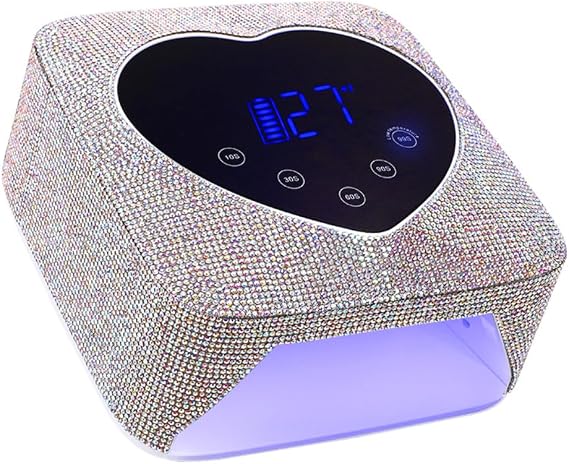 Hongfa Cordless Nail Lamp, Rechargeable UV LED Nail Dryer for Gel Polish with LCD Display, Auto Sensor and 5 Timer Settings Professional Gel Curing Light for All Nail Polish, Manicure Tools