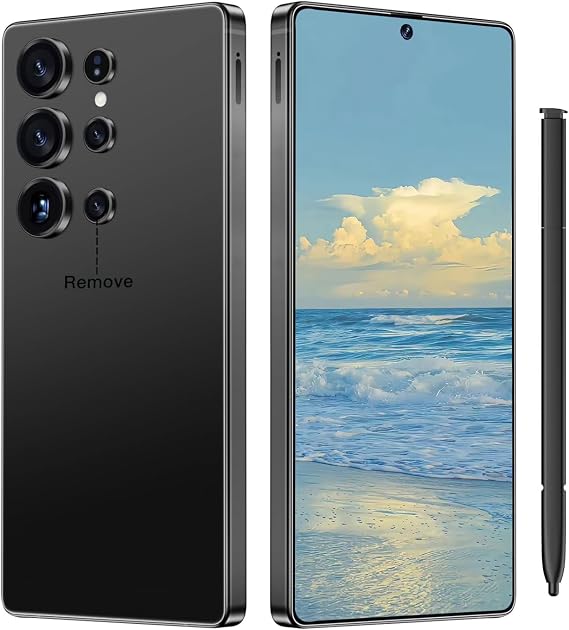 I26 Ultra Unlocked Cell Phone,12+512GB 5G Unlocked Phone, 6.99" HD Screen Smartphone Built in Pen Android 14 Battery 7000mAh, Dual SIM/Face ID/Fingerprint Lock,Black