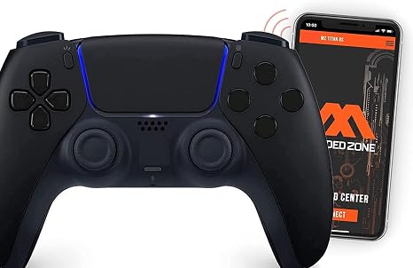 "Midnight Black" SMART Rapid Fire Controller Compatible with PS-5 DualSense Custom Modded Controller all shooter games & more