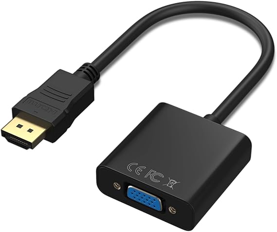 HDMI to VGA Adapter 1080P, HDMI Male to VGA Female Adapter with Audio and DC for Laptop,pc,Desktop,TVbox,Xbox,PS3,PS4 etc -Black
