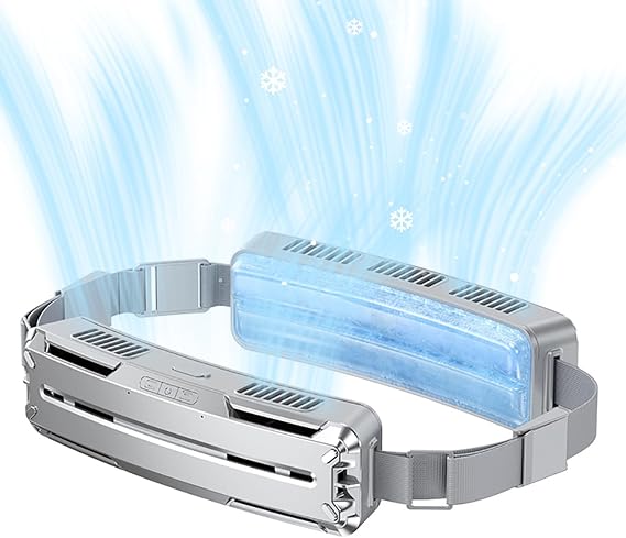 1-Second Instant Cooling Belt-Attached Fan PCM Ice-Feel Material Portable Fan Outdoor Work Commute