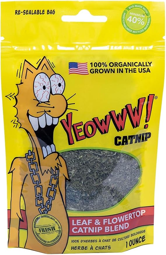 Yeowww! Organically Grown Catnip for Cats - 1oz Bag - Premium Leaves & Flower Tops - No Fillers - Chemical-Free - Grown in the USA