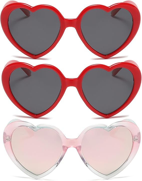 WZWLKJ Heart Sunglasses for girls Polarized UV 400 Protection Love Heart Sunglasses valentines day gifts for Outdoor Beach