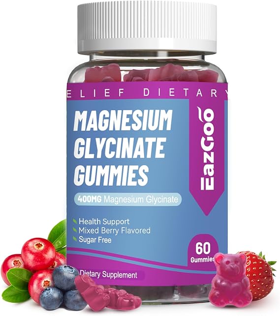 Magnesium Glycinate Gummies 400mg with Magnesium L-Threonate 200mg