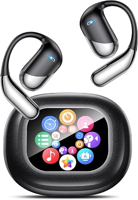 AI Translation Earbuds: Real-Time 144 Languages Translator Earphones, Audifonos Traductores Ingles Espanol, Bluetooth 5.4, OWS Open Ear & LCD Touch, Ideal for Travelers, Business & Language Learners