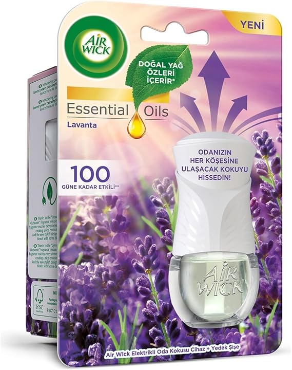 Air Wick Electric Room Fragrance Essential Oils Device + Replacement Bottle Lavender