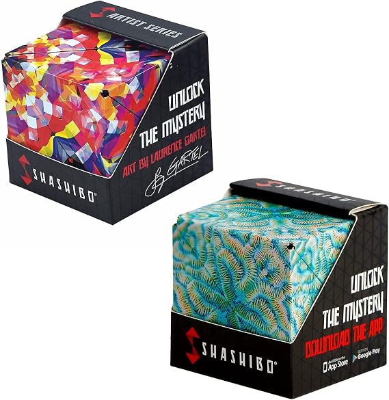 Shashibo DODECA Magnetic Puzzle Cube Bundle, Confetti and Undersea