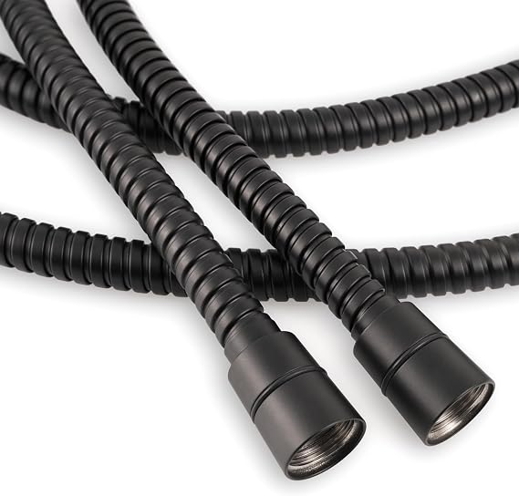 GwernKB Shower Hose,79In Black Stainless Steel,for Handheld Shower Head