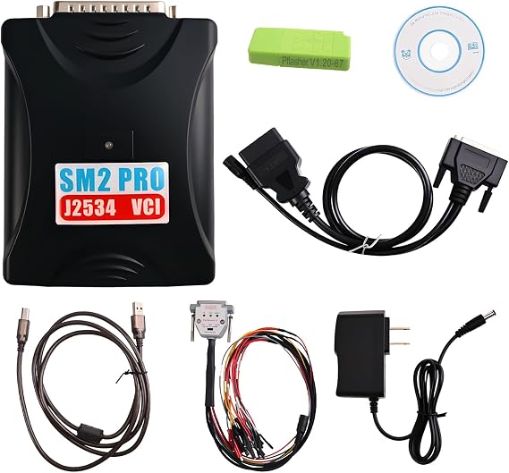 SM2 PRO J2534 V2.21.22 ECU Programmer | Read & Write 67 in 1 OBD2 Diagnostic Full Engineer Tool with Bench Mode (US Standard with Cables)