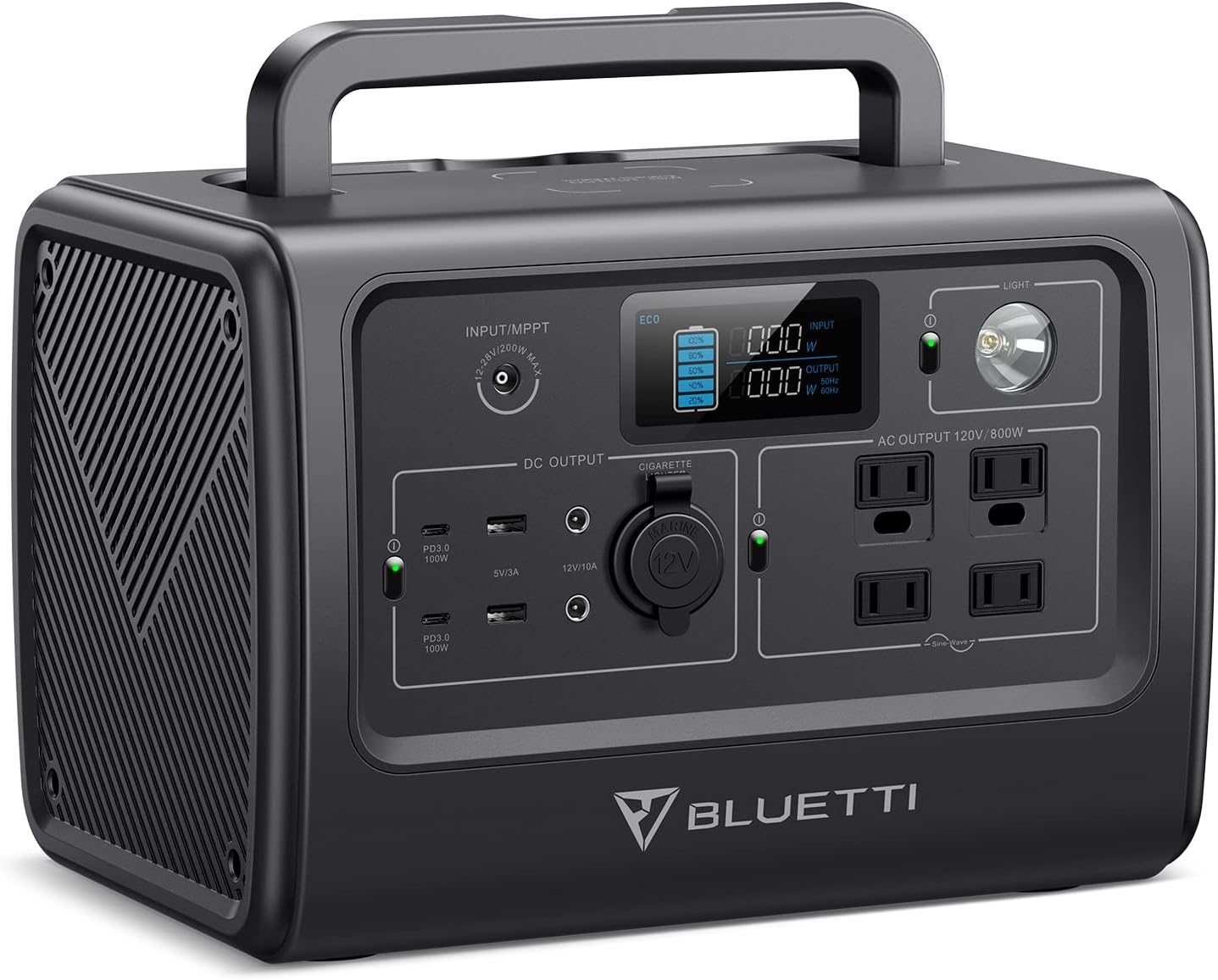 BLUETTI Portable Power Station EB70S, 716Wh LiFePO4 Battery Backup w 4 800W AC Outlets 1,400W Peak, 100W Type-C, Solar Generator for Road Trip, Off-grid, Power Outage Solar Panel Optional