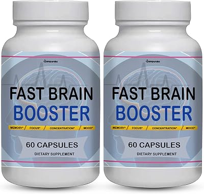 Fast Brain Booster New Advanced Formula Supplement 2 Packs 60 Days Supply Pills