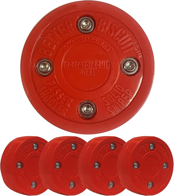 Better Biscuit The Solid Off-ice Hockey Puck - 4 Pack, Red