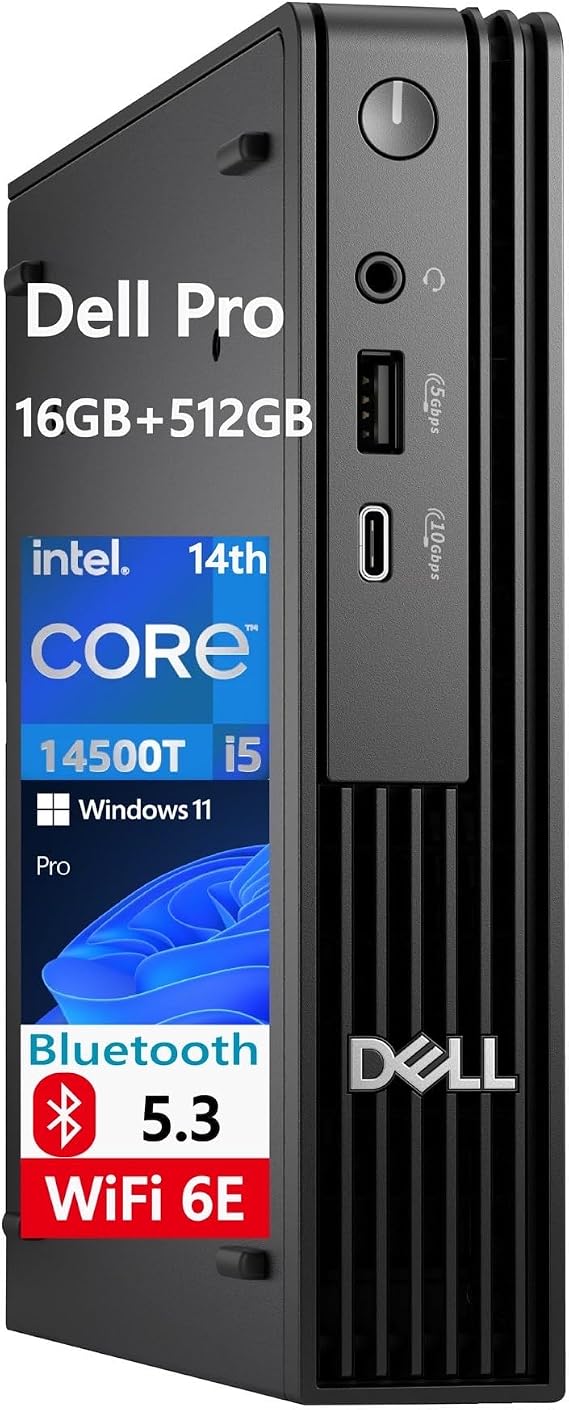 LEVEN OEM Pro Micro (Next-Gen OptiPlex 7000 MFF) i5-14500T, 16GB DDR5 RAM, 512GB SSD, WiFi 6E + BT, RJ-45,HDMI, DisplayPort, Wired KB & Mouse, W11P, Business Desktop