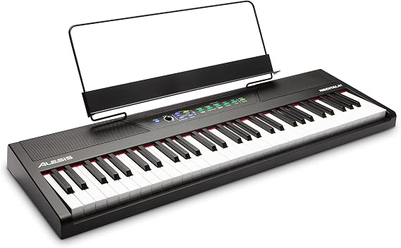 Alesis Recital 61 61 Key Digital Piano Keyboard with Semi Weighted Keys, 20W Speakers, 10 Voices, Split, Layer and Lesson Mode, FX and Piano Lessons