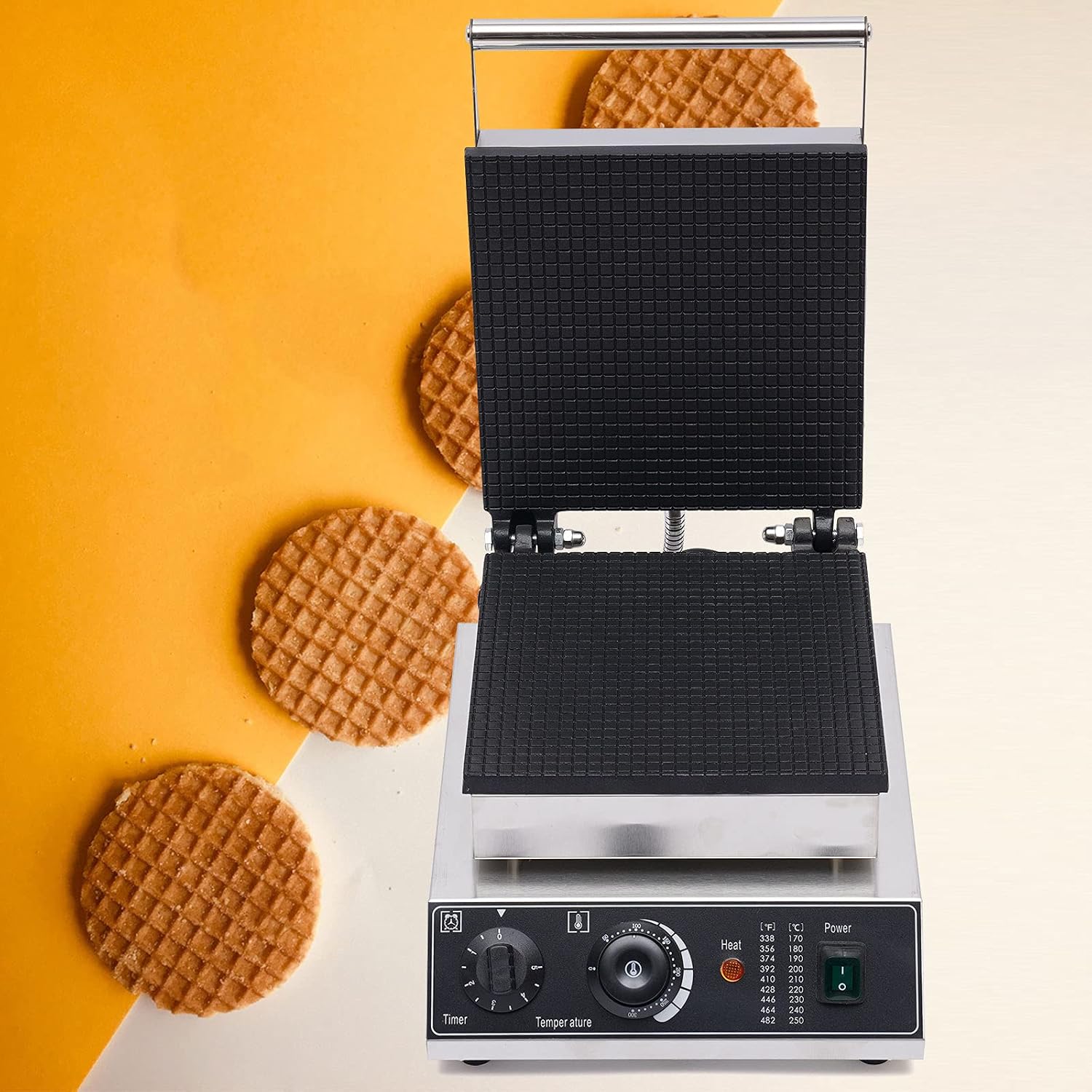 110V 1500W Commercial Ice Cream Cone Maker Electric Waffle Baker Maker Machine Nonstick Surface for Commercial Home Use
