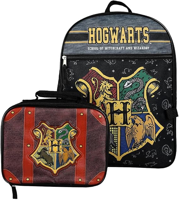 Bioworld Harry Potter Hogwarts Kids 2-Pc 16-Inch Backpack With Trunk-Inspired Lunch Kit