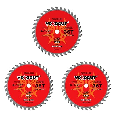 4-12 Inch Circular Saw Blade, 36 Tooth Fine Finish Wood Cutting, Tungsten Carbide Tooth Trim Saw Blade for All-Purpose Wood Cutting with 38-Inch Arbor - 3 Pack