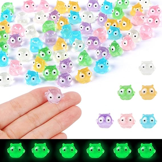 60 PCS Mini Owls for Crafts Dollhouse Fairy Garden Decor Miniature Figurines Owl Decor for Car Tiny Resin Animals for Micro Landscape Plant Pots