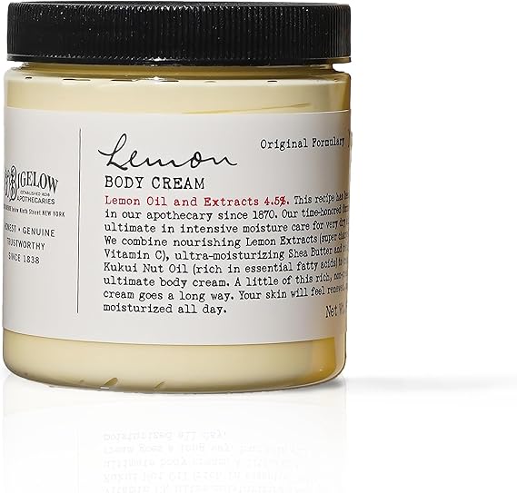 C.O. Bigelow No. 005 Lemon Body Cream with Lemon Oil and Extracts, Moisturizes Dry Skin, 8 Ounces