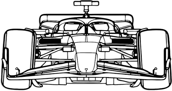 Xedatric Formula 1 Race Car Metal Wall Art Silhouette for Garage & Bedroom | Hanging decor for teen rooms man caves or as a gift for motorsport fans.
