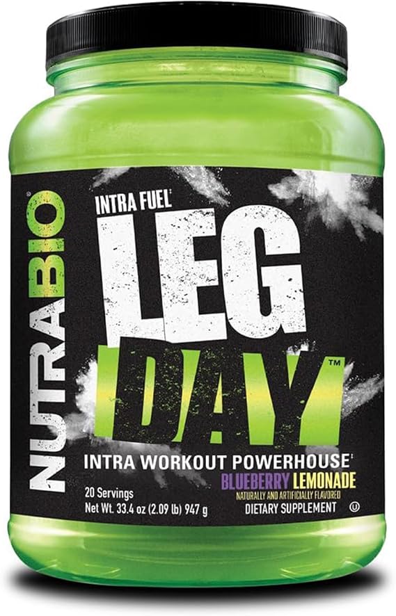 NutraBio Leg Day Intra Workout Powder Advanced Carb Supplement with Cluster Dextrin & Electrolytes Carb Powder with EAAs/BCAAs Cyclic Dextrin for Performance Blueberry Lemonade, 20 Servings