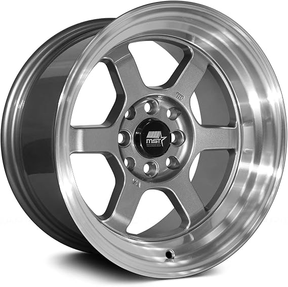 Time Attack 15x8.0 4x100/4x114.3 0 ET 73.1 CB Gunmetal w/Machined Lip Wheel by MST
