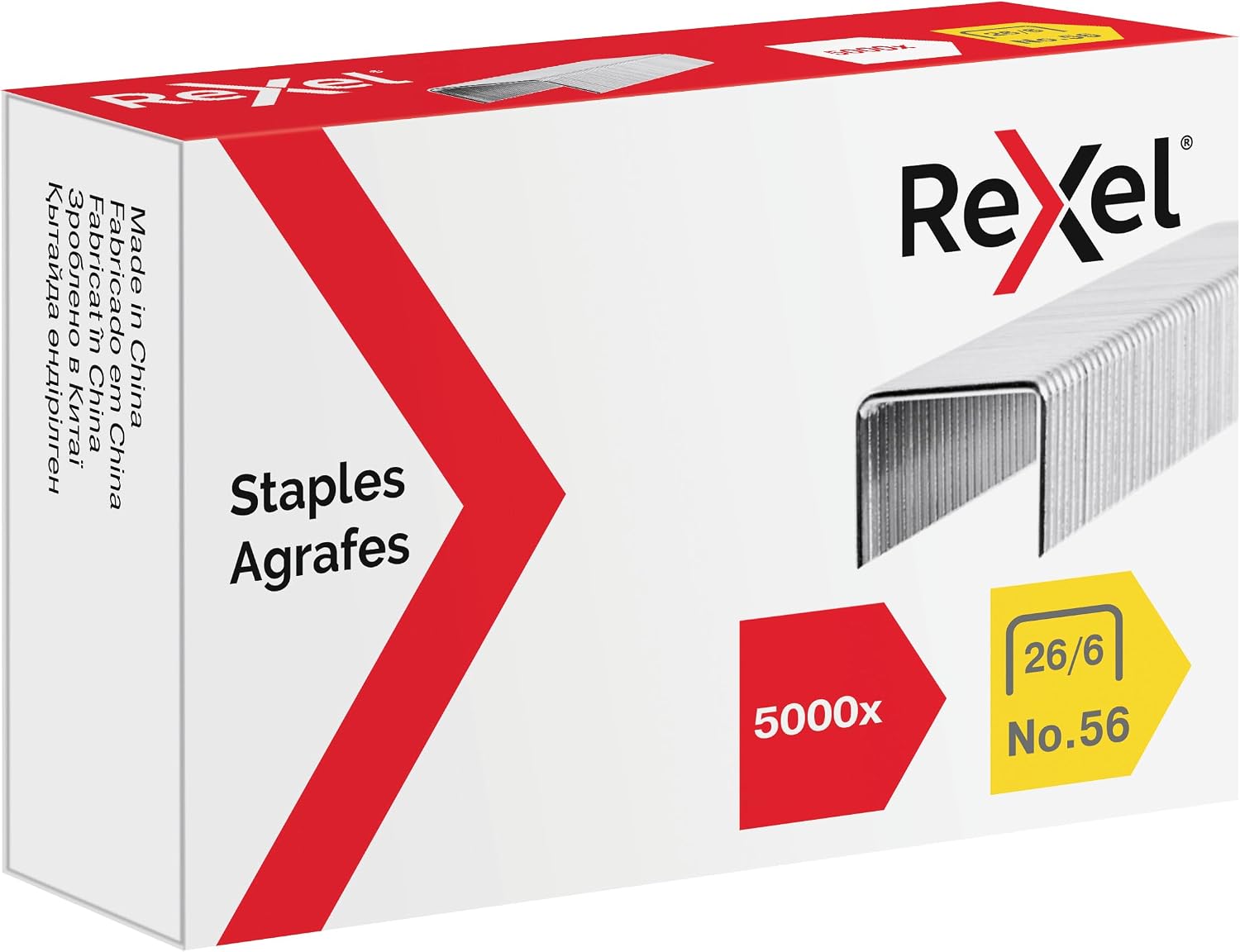 Rexel No.56 266 Staples for Standard Staplers, For Stapling Upto 20 Sheets, Use with Desktop Staplers and Pliers, 5000 Count Pack of 1