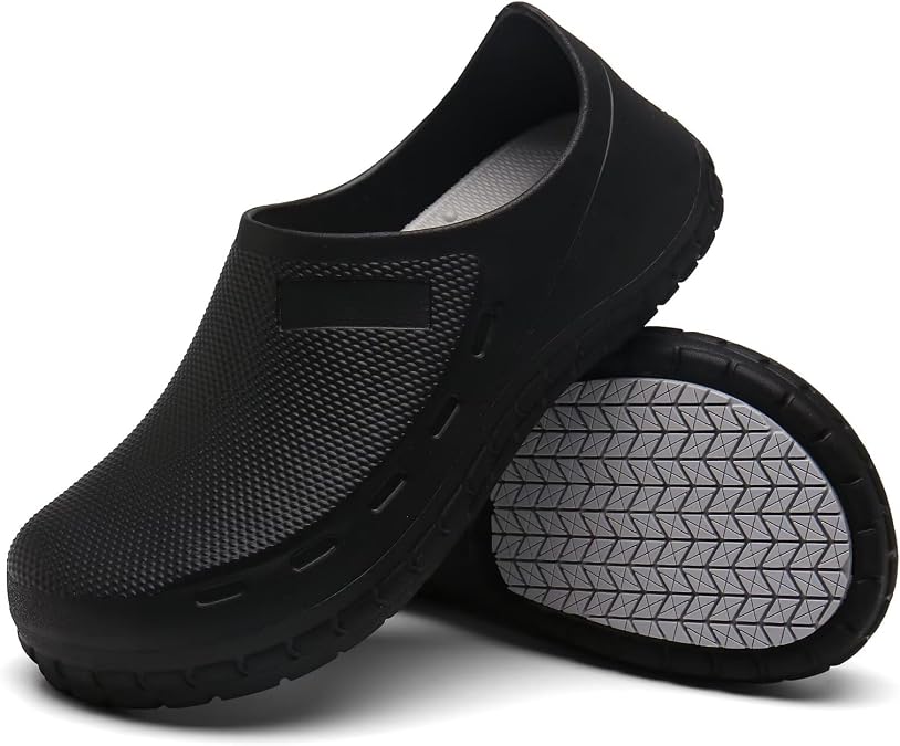 Haifago Men Non Slip Chef Shoes, Waterproof Oil Resistant Kitchen Work Clogs, Food Service Shoes for Restaurant