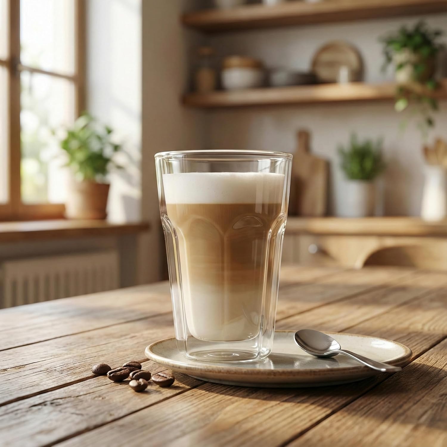 Deconox Çift Cidarlı Cam Kupa Bardak, 200ml, 250ml ve 350ml Seçenekli, Isı Yalıtımlı Borosilikat Kahve ve Çay Bardağı, El Yakmayan Modern Tasarım Double Wall Meşrubat Bardağı 1 Adet 350ML 1 ADET