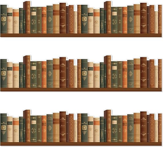 Starboling 50 Feet Bulletin Board Border,Brown Bookshelf Border Trim Classroom Borders for Back to School,Classroom & Offices