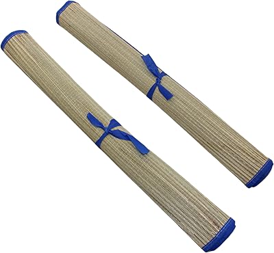 Set of 2 Natural Straw Beach Mats 24 x 72 - Multi-Purpose, Portable & Eco-Friendly - Perfect for Yoga, Picnics, Camping Festivals & Outdoor Activities ...
