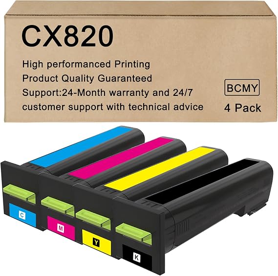 CX825 CX820 Toner Cartridges 72K1XK0 72K1XC0 72K1XM0 72K1XY0 (4-Pk)