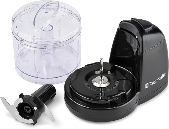 Toastmaster 1 1/2 Cup Mini Chopper Model TM-67MC Flawlessly Chops Vegetables in a Matter of Seconds.