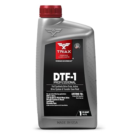 TRIAX DTF-1 Professional Transfer Case Fluid Full Synthetic, Lifetime Fill, All Season Down to -60 F, Compatible with BMW Xdrive, Audi/VW Quattro, Range Rover, Ford, Porsche & Many AWD (1 Quart)