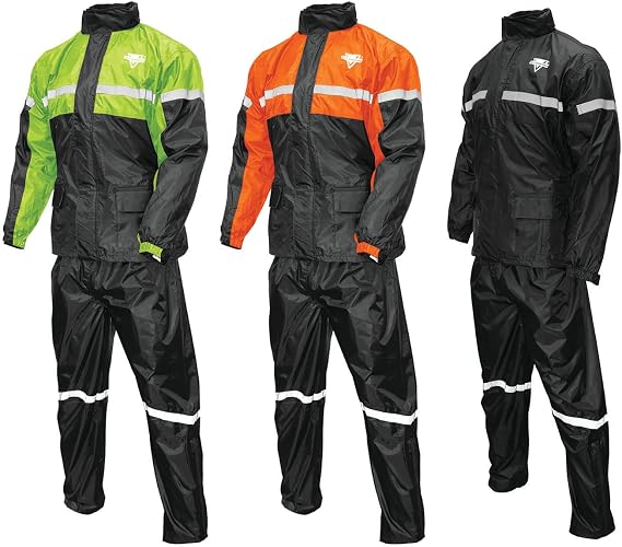Nelson Rigg Stormrider Rain Suit; 100% Waterproof, Pants and Jacket Included with Reflective Striping