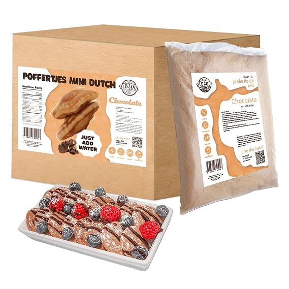 ALDKitchen Poffertjes Waffle Mix | Chocolate Flavour | Soy free | Nut free | Mini Dutch Pancake Batter (Chocolate, 30 Pound (Pack of 1))
