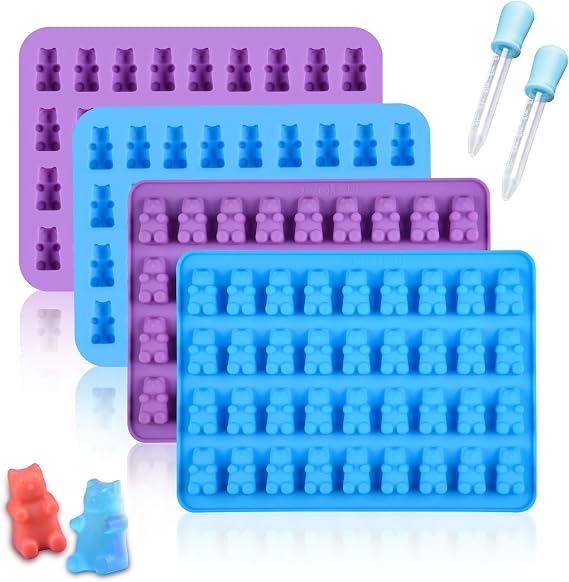 Gummy Molds Gummy Bear Mold 2 ml Silicone Candy Molds Bigger Food Grade Silicone with 2 Droppers